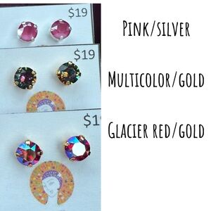 Mini stud earrings in every color of the rainbow